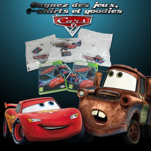 concours,cars 2,jeu-vidéo,xbox360,t-shirt,goodies