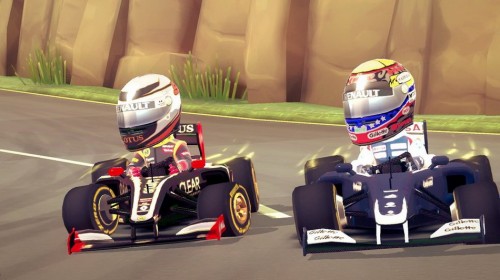 f1 race stars,test,codemasters,mario kart like