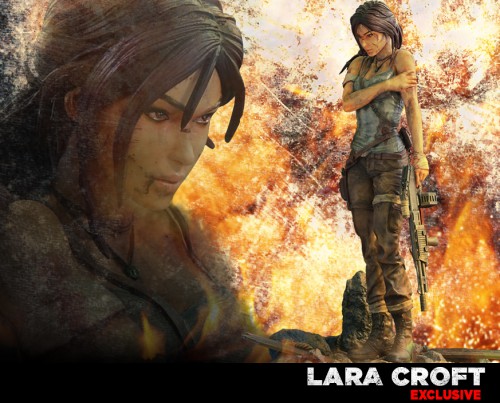 gaming heads,figurine,lara croft,tomb raider,craquage